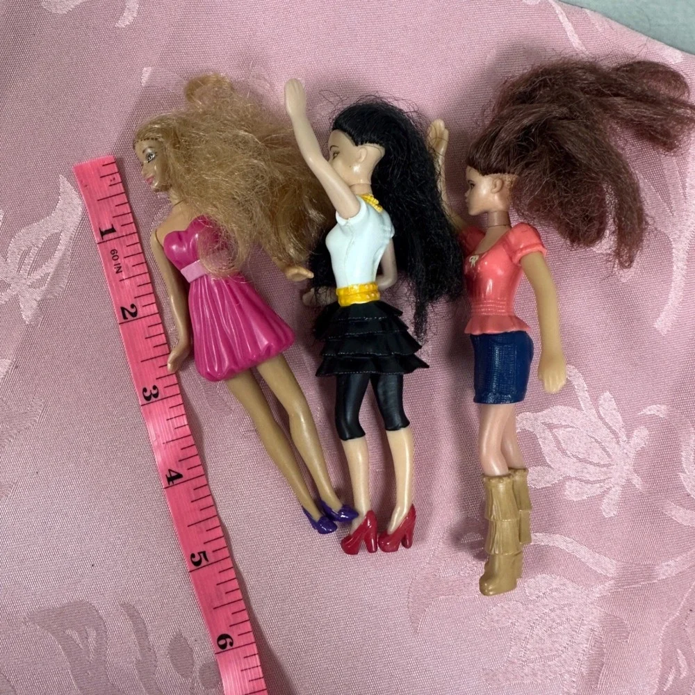 Lot of 3 Mattel Barbie McDonalds Happy Meal Dolls 2008 2014‎ Mini Figures 5